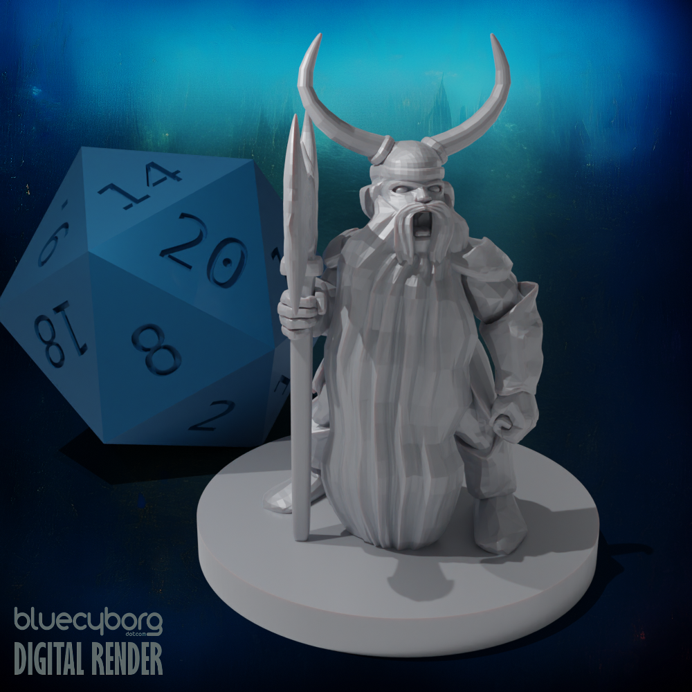 Dwarf Barbarian with a big Beard 28mm Scale Miniature