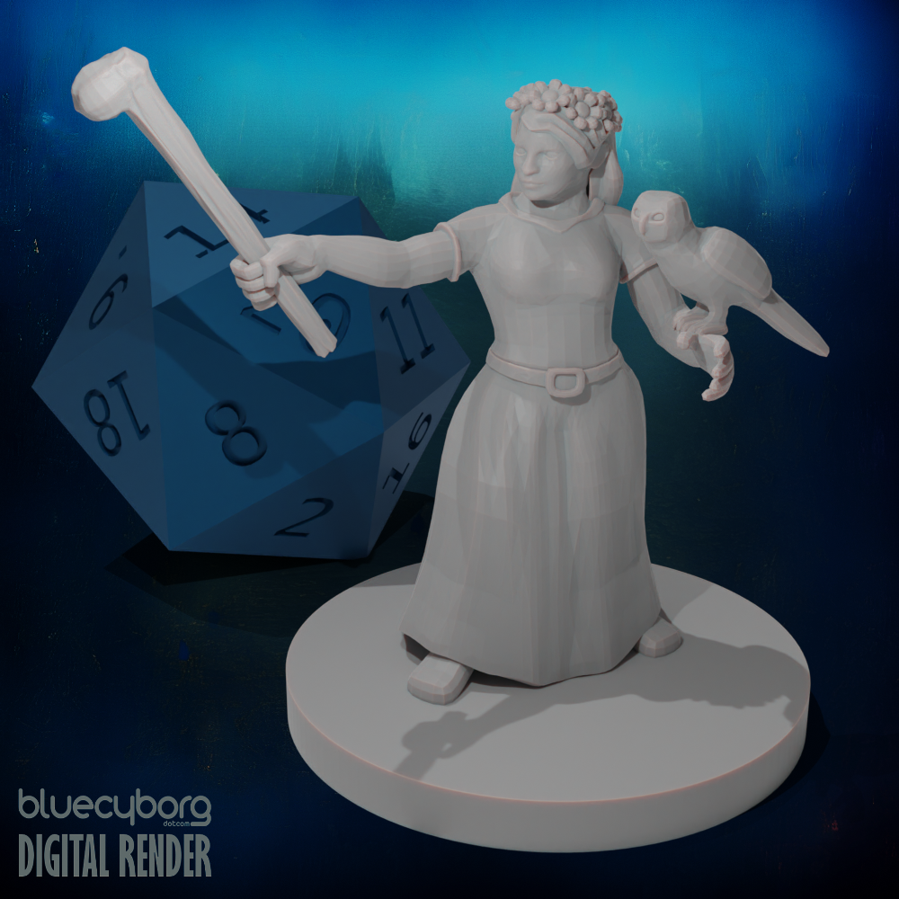 Dwarf Female Druid 28mm Scale Miniature
