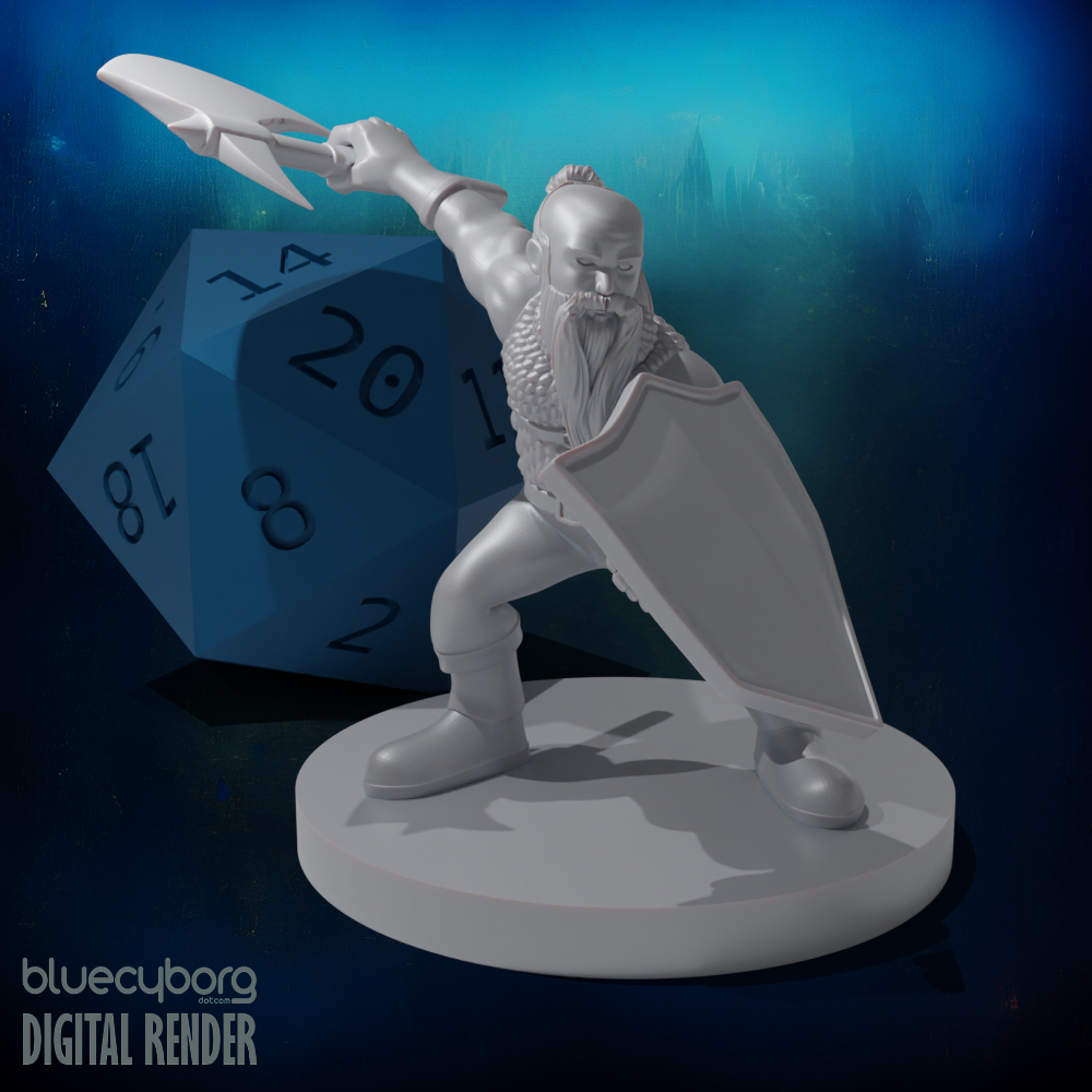 Dwarf Fighter 2 28mm Scale Miniature