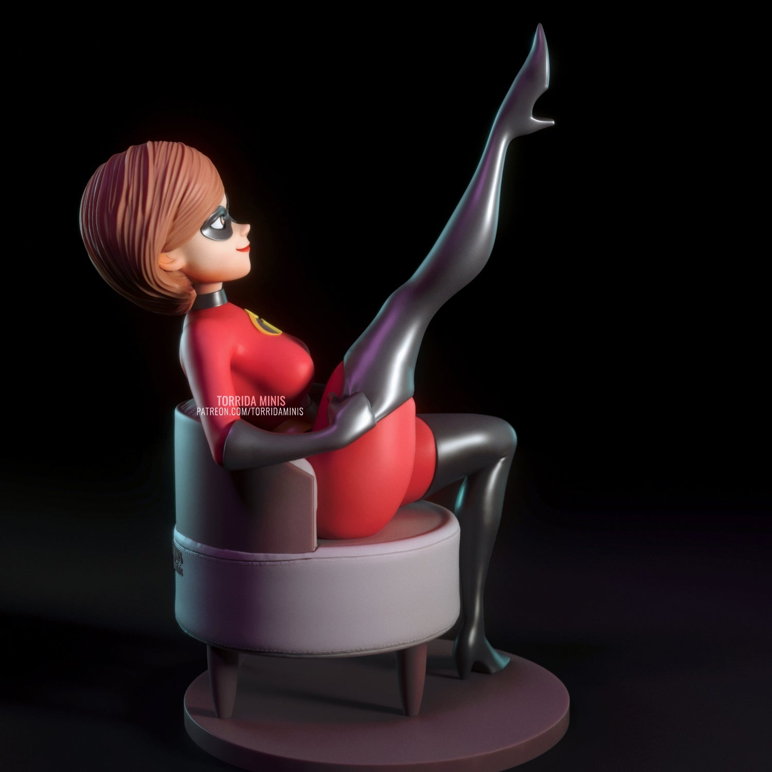 Elastigirl A | Pin-Up Statue Fan Art Miniature Unpainted | Torrida Minis