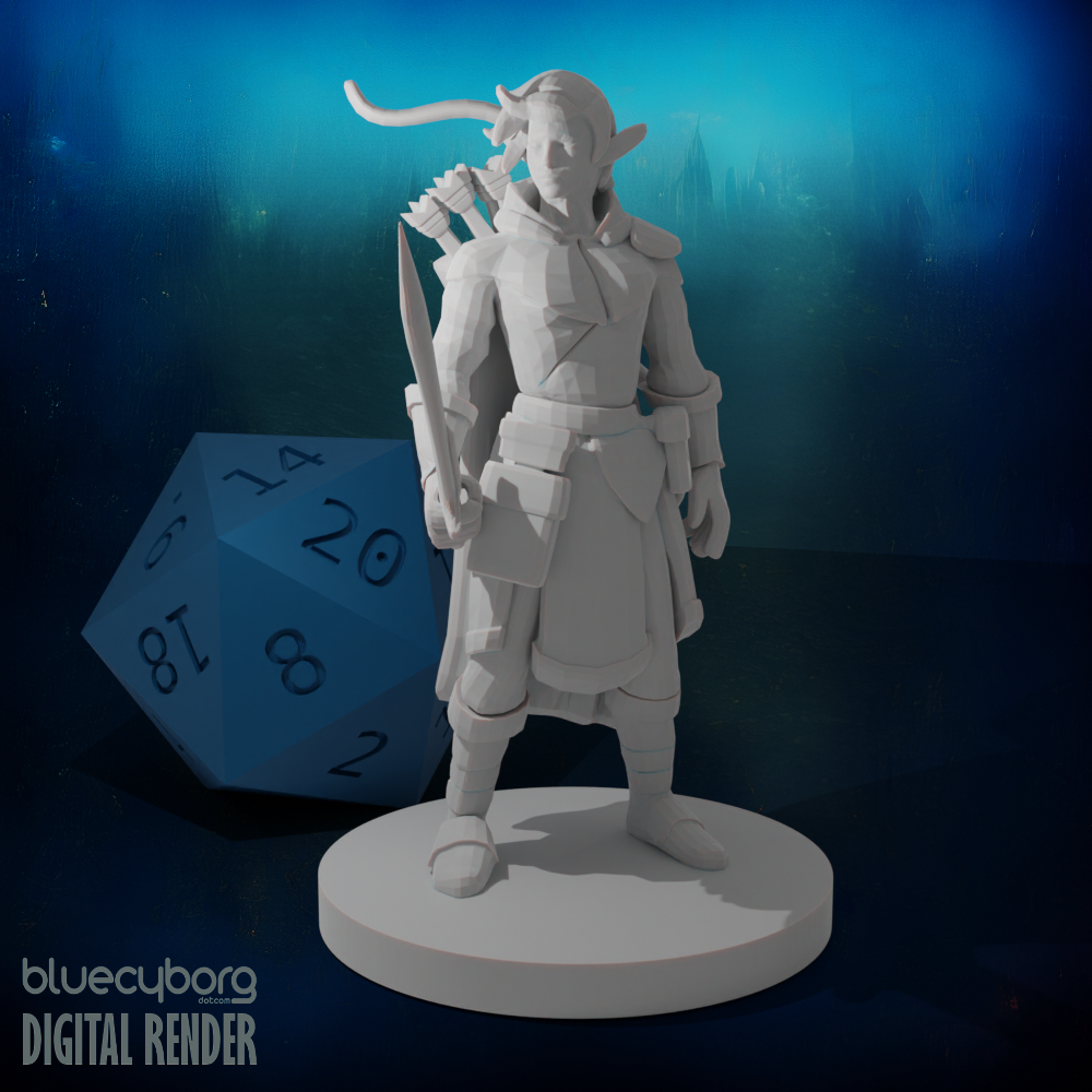 Elf Female Ranger with Sword 28mm Scale Miniature