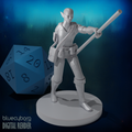 Elf Female Wizard Bald One Arm 28mm Scale Miniature