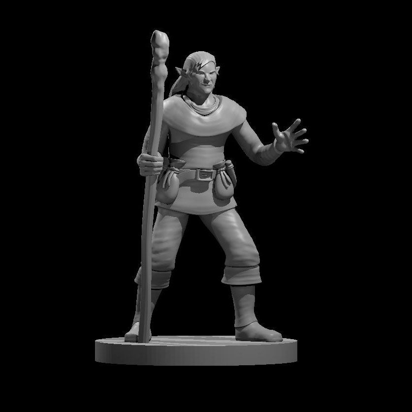 Elf Male Druid 28mm Scale Miniature