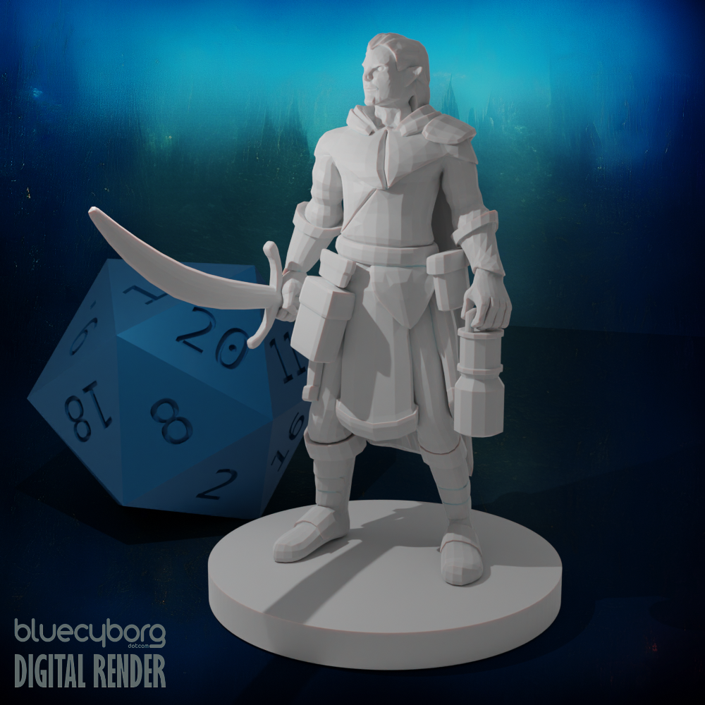 Elf Male Ranger Moonblade 28mm Scale Miniature