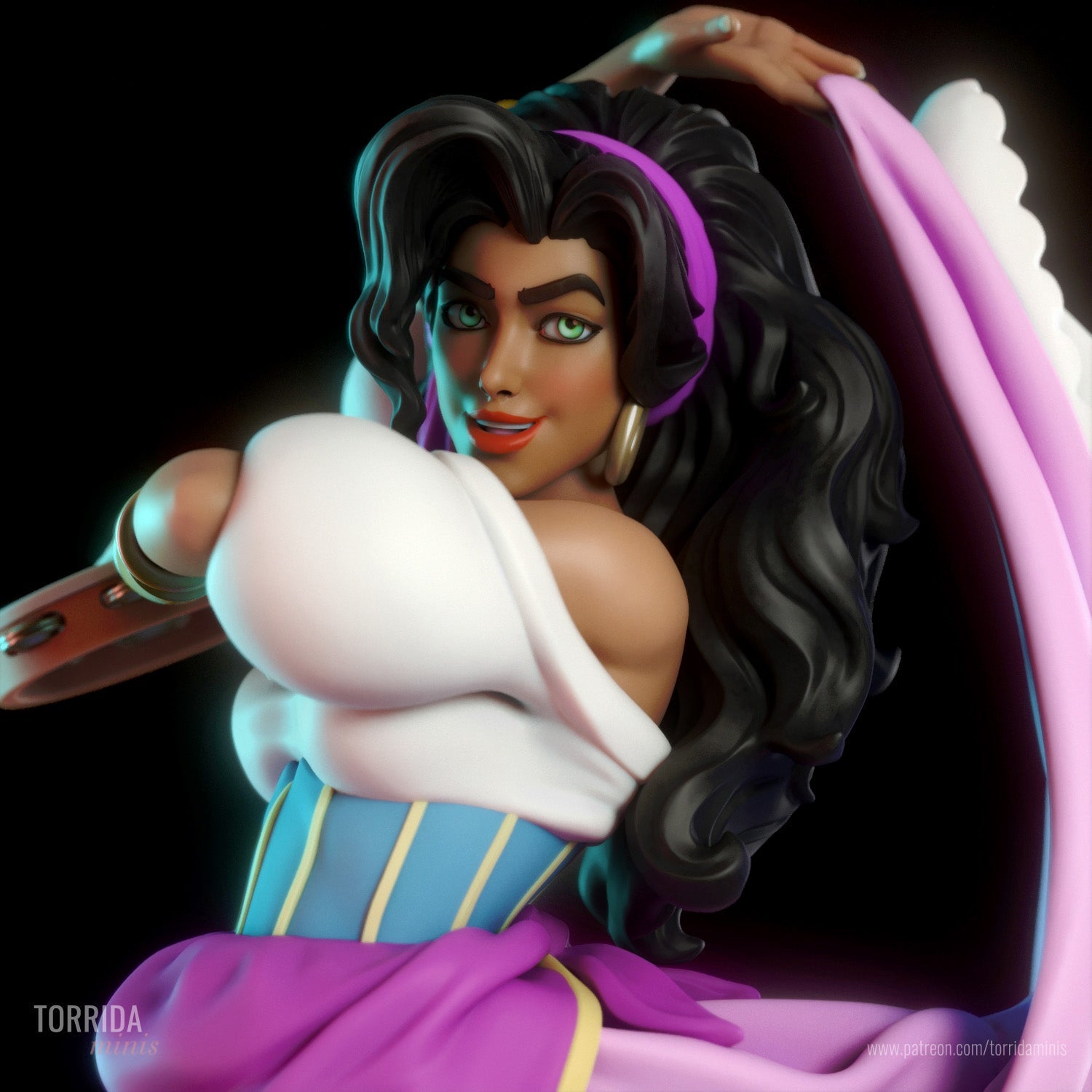 Esmeralda | Pin-Up Statue Fan Art Miniature Unpainted | Torrida Minis
