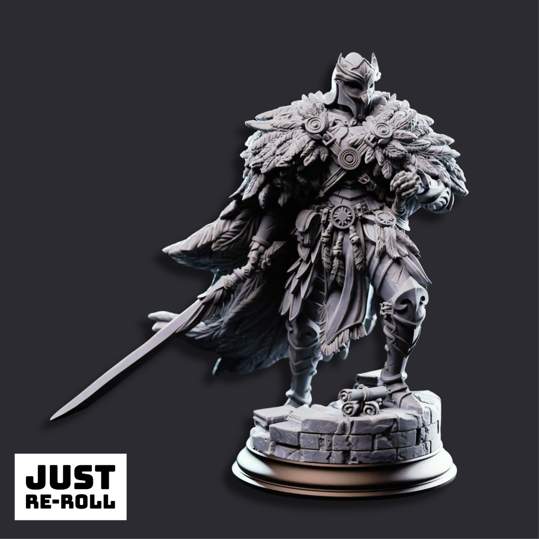 Eulysses the Eversighted Knight of the Owl - 3D Printed Fighter Character Miniature