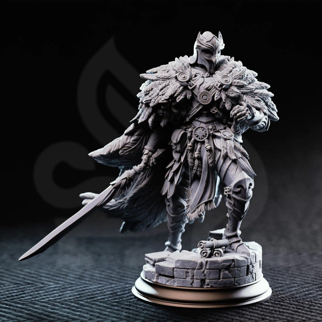 Eulysses the Eversighted Knight of the Owl - 3D Printed Fighter Character Miniature