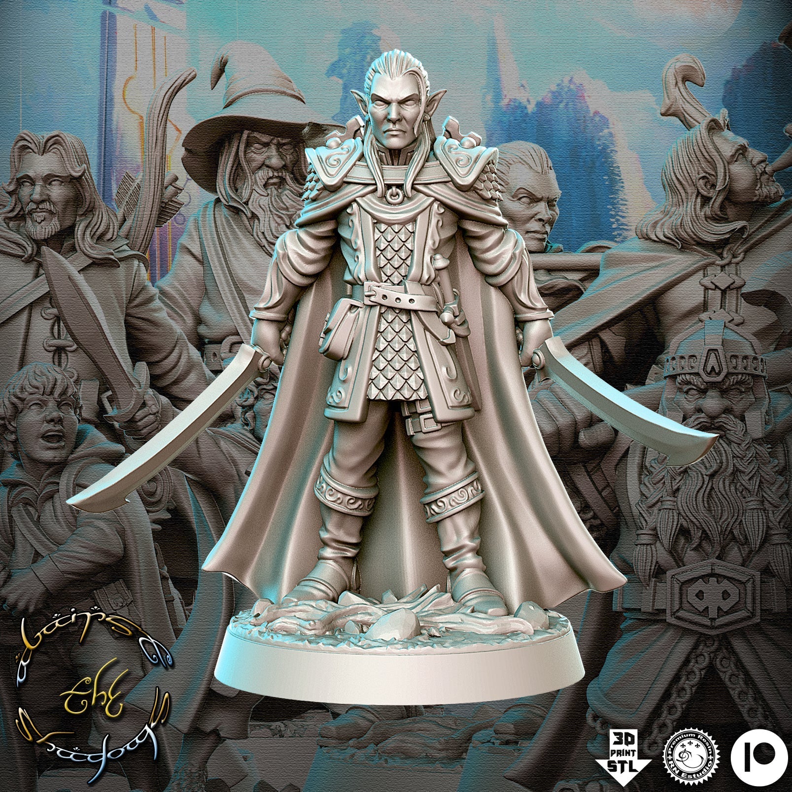 Evendil Gennala | Against the Shadows | Fantasy Miniature | RN Estudio