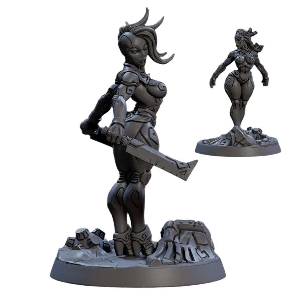 Warforged Ewa Golembane Pin-Up | Golem Simulacra | Fantasy D&D Miniature | Artisan Guild