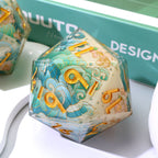 Emerald Tide | 33mm D20 | Oversized Art Core Dice
