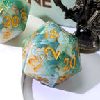 Emerald Tide | 33mm D20 | Oversized Art Core Dice