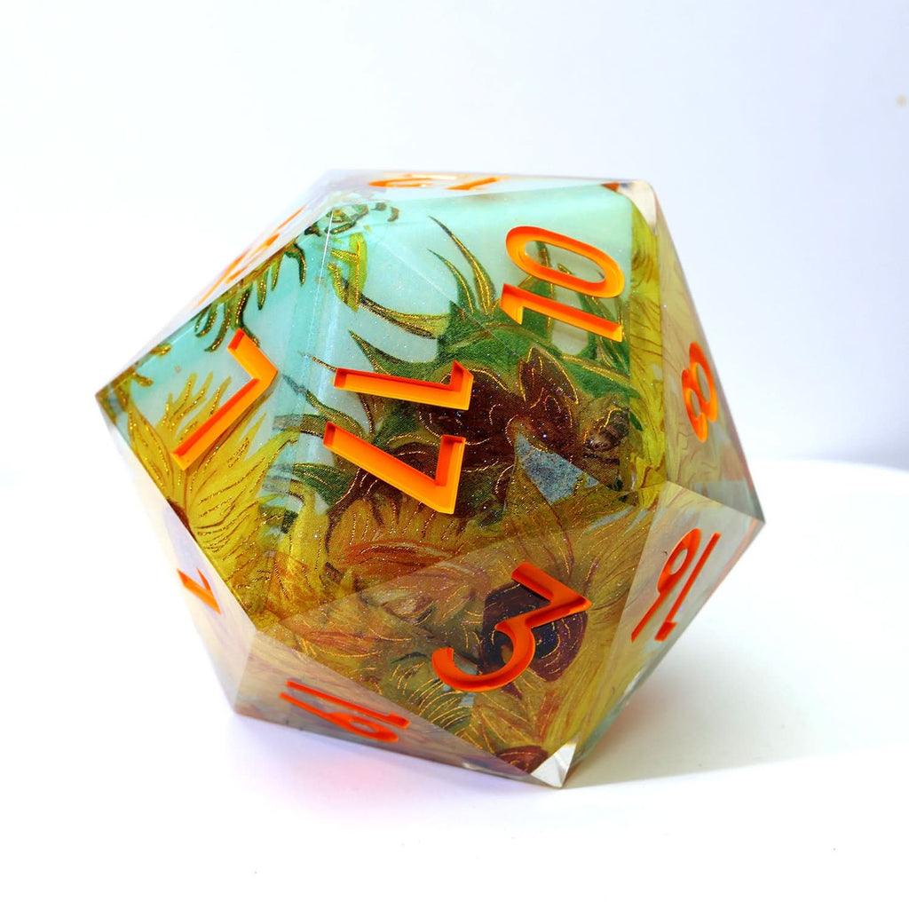 Solflowers Grace | 50mm D20 | Oversized Art Core Dice