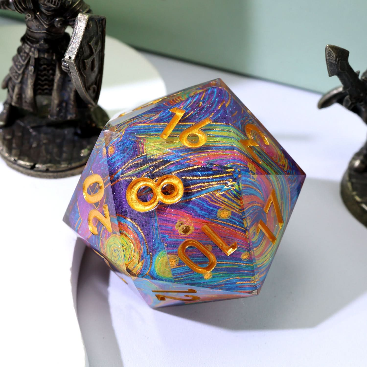 Gilded Cosmos | 33mm D20 | Oversized Art Core Dice
