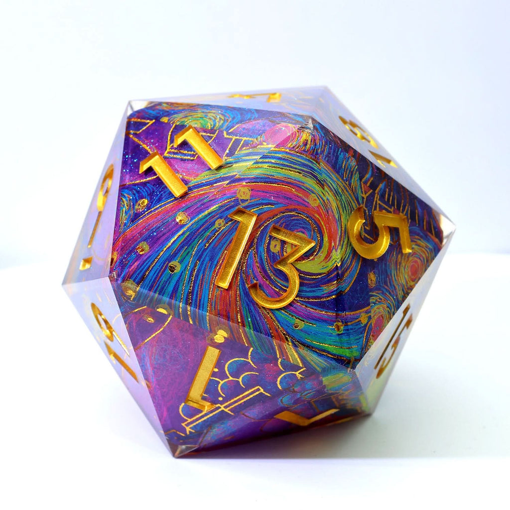 Gilded Cosmos | 50mm D20 | Oversized Art Core Dice