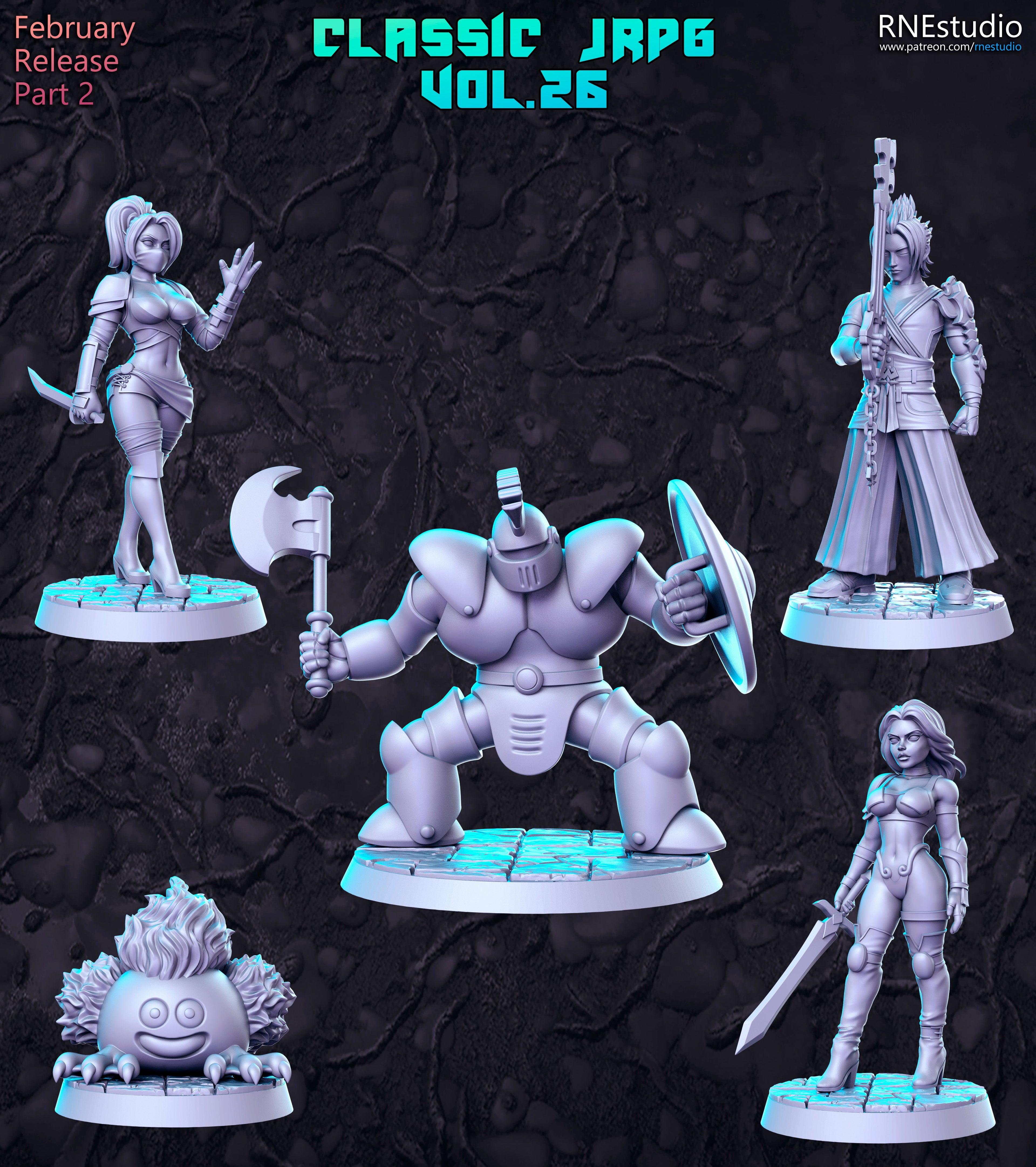 Classic JRPG Vol 26 Miniatures (Full Set) | Fantasy Miniature | RN Estudio