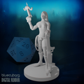 Female Badass Crossbow Ranger with Whip 28mm Scale Miniature