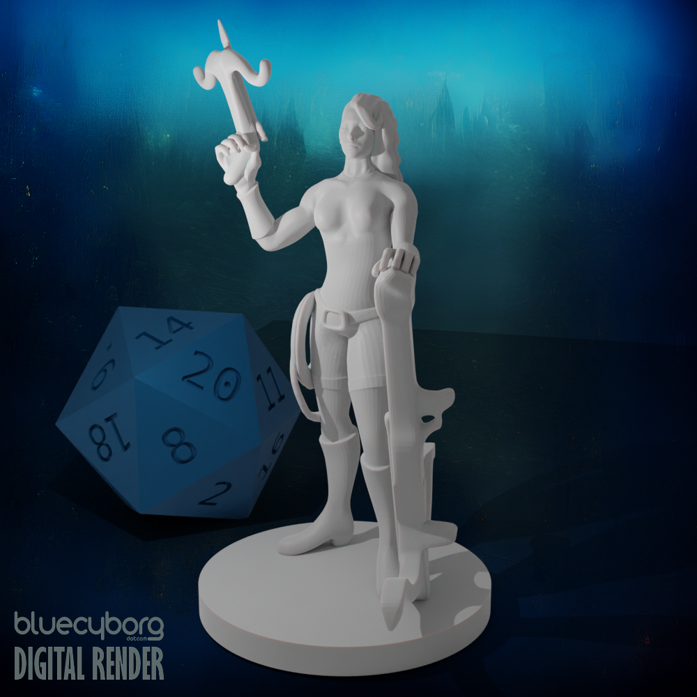 Female Badass Crossbow Ranger with Whip 28mm Scale Miniature