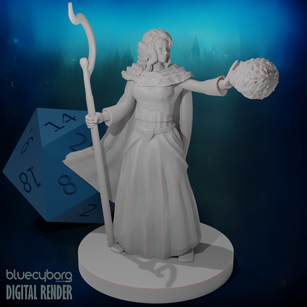 Female Elf Druid 2 28mm Scale Miniature