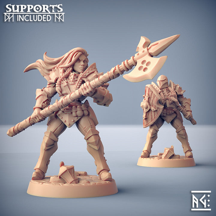 Fighter Miniatures | Human Fighters Guild | Fantasy D&D Miniature | Artisan Guild