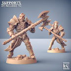Fighter Miniatures | Human Fighters Guild | Fantasy D&D Miniature | Artisan Guild