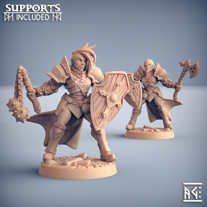 Fighter Miniatures | Human Fighters Guild | Fantasy D&D Miniature | Artisan Guild