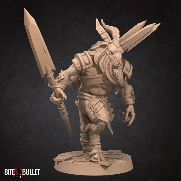 Goatman Spearman B | Bullet Hell Demons | Fantasy Miniature | Bite the Bullet
