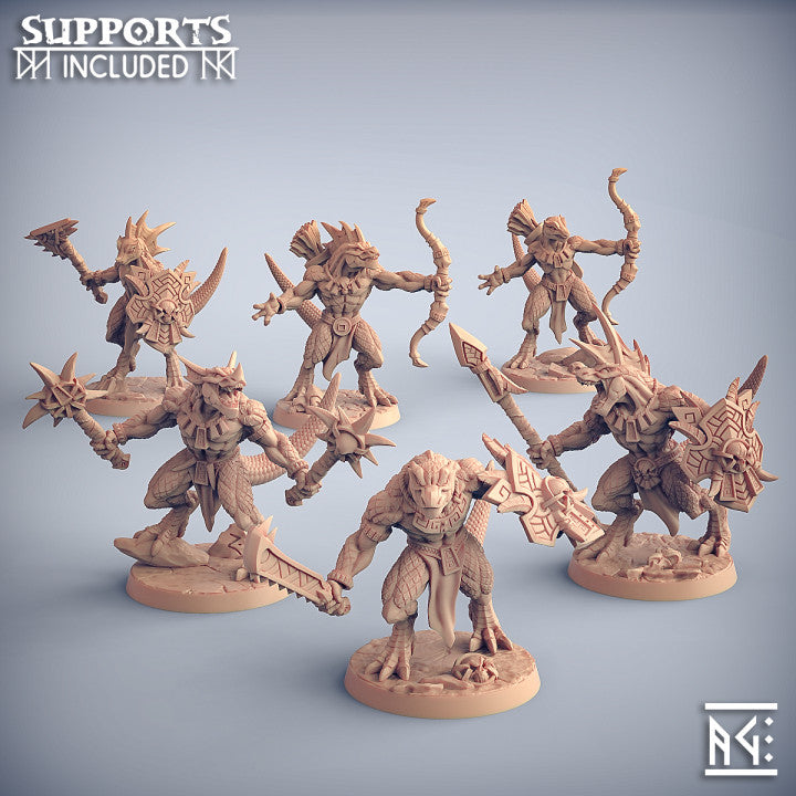Goldmaw Lizards Miniatures (Full Set) | Fantasy D&D Miniature | Artisan Guild