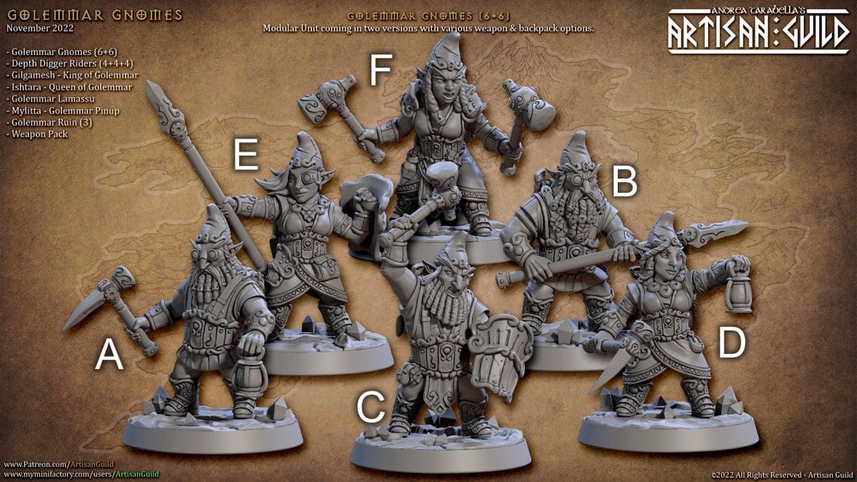 Gnomes of Golemmar Miniatures | Fantasy | Artisan Guild