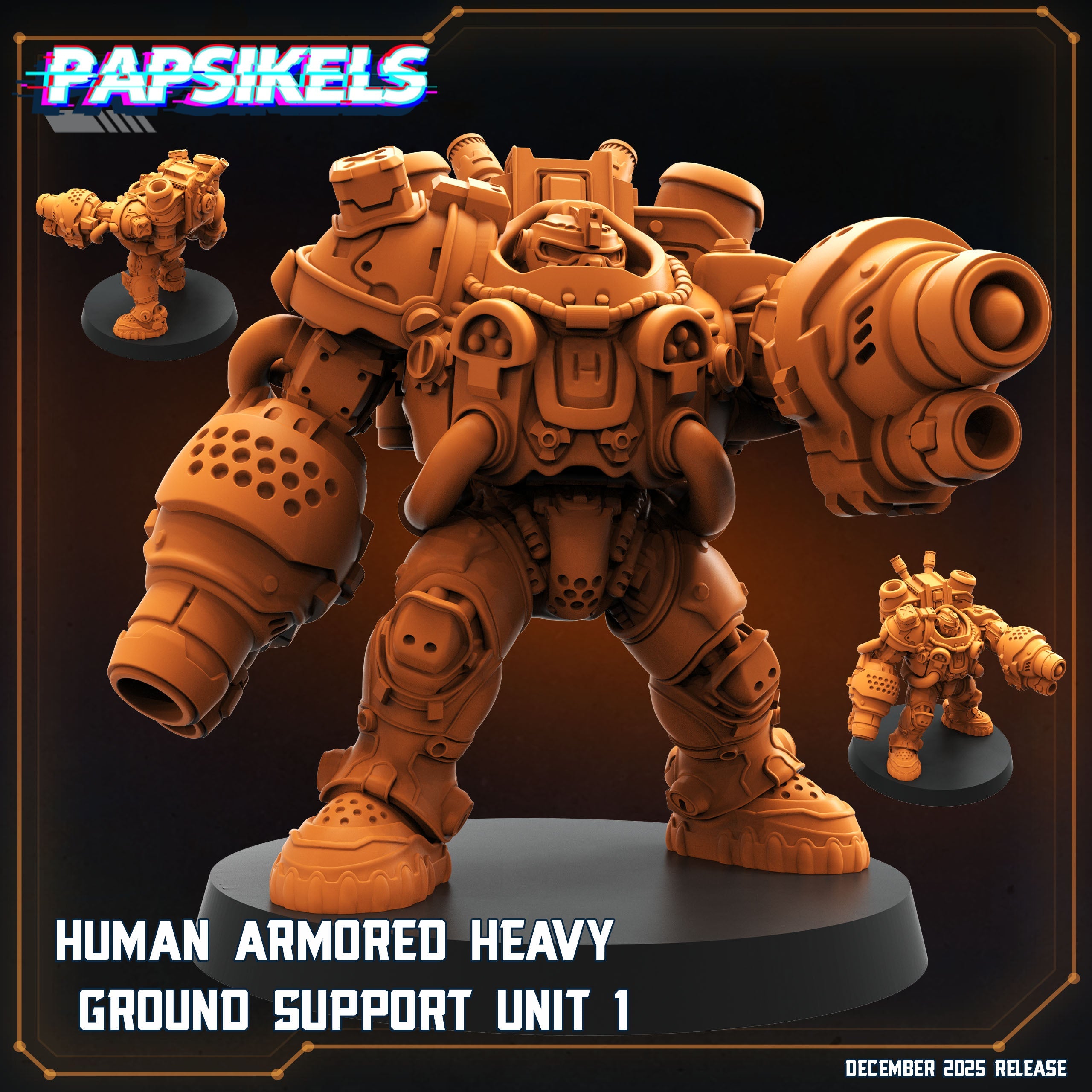Human Armored Heavy Ground Units - Starcraft Inspired | Papsikels | Hive Wars | 28mm or 32mm Scale | Resin Miniatures