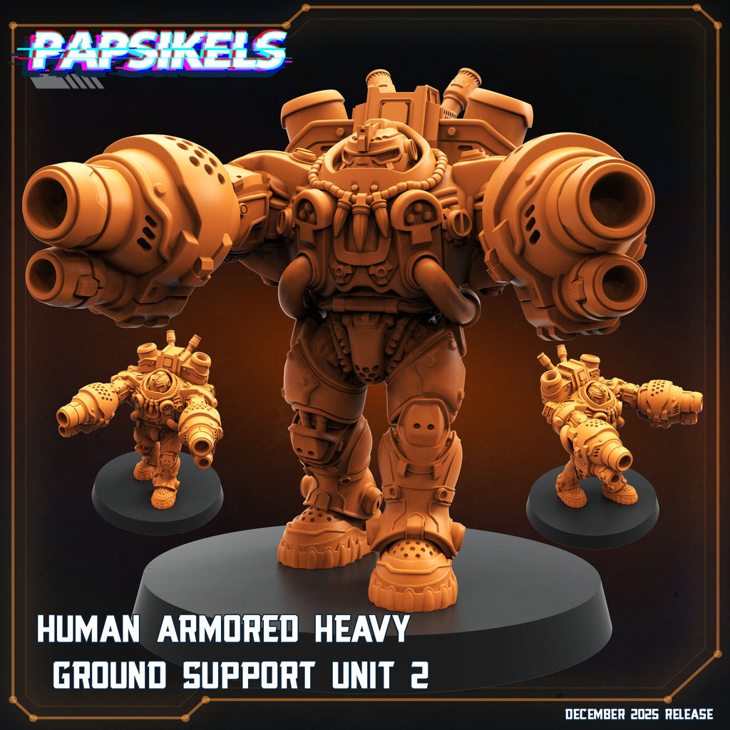 Human Armored Heavy Ground Units - Starcraft Inspired | Papsikels | Hive Wars | 28mm or 32mm Scale | Resin Miniatures