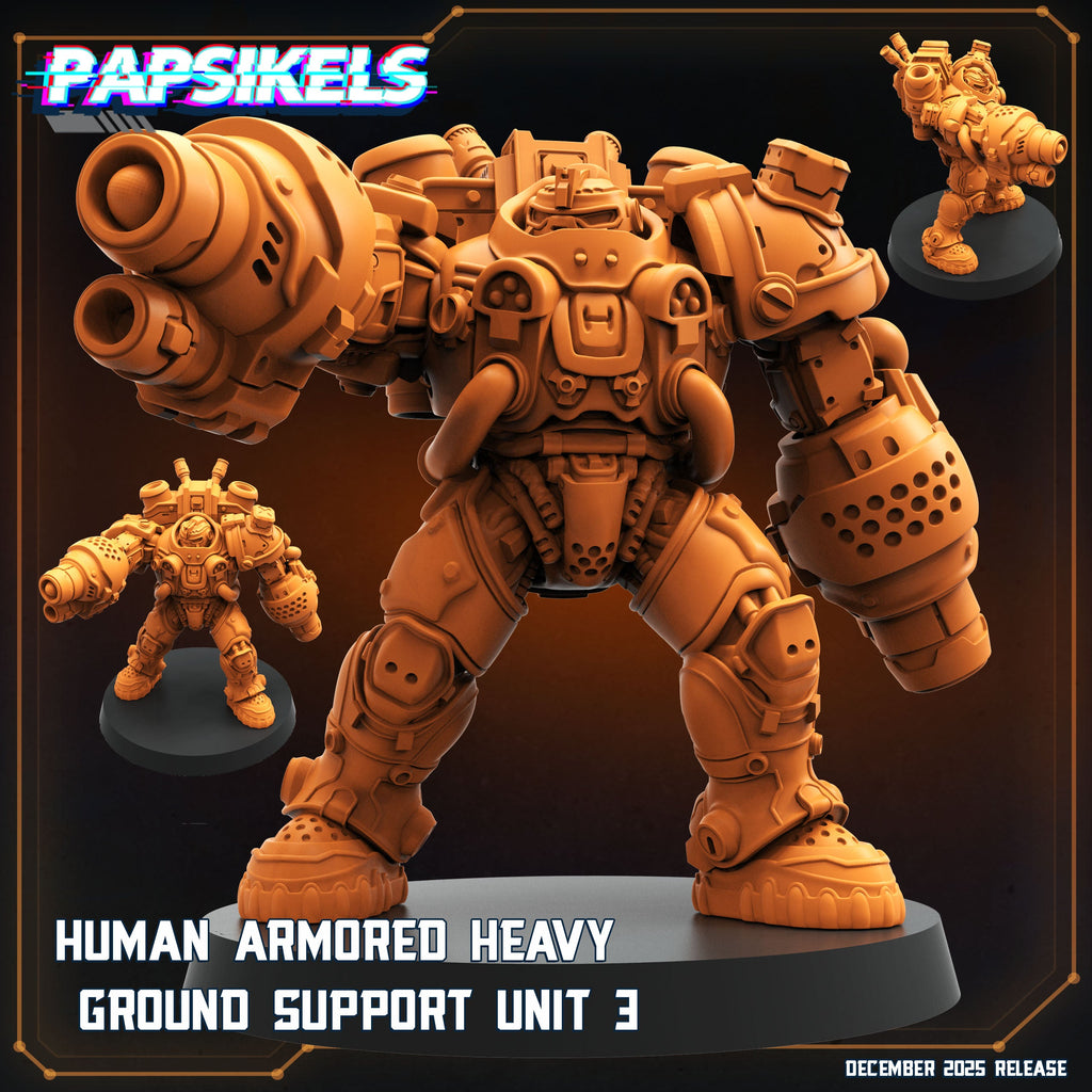 Human Armored Heavy Ground Units - Starcraft Inspired | Papsikels | Hive Wars | 28mm or 32mm Scale | Resin Miniatures