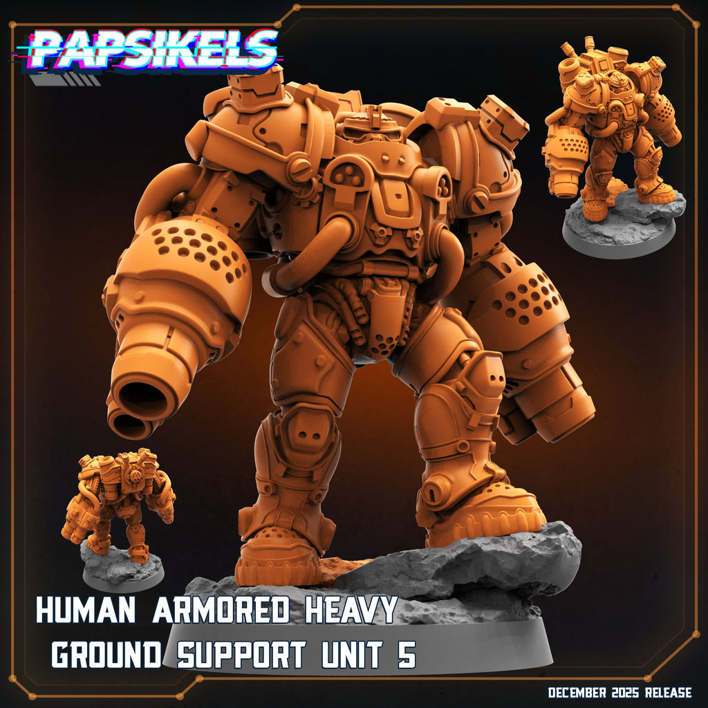 Human Armored Heavy Ground Units - Starcraft Inspired | Papsikels | Hive Wars | 28mm or 32mm Scale | Resin Miniatures