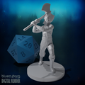 Half Elf Male Barbarian with Great Axe 28mm Scale Miniature