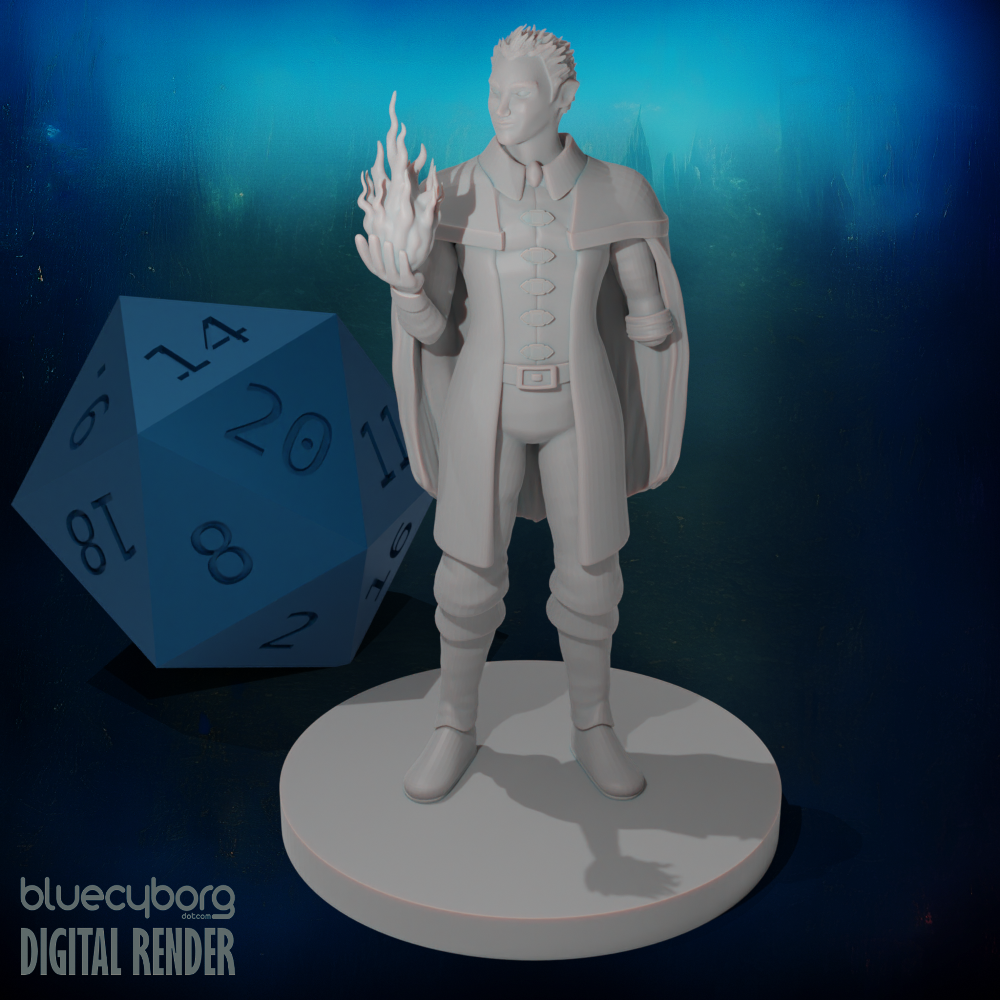 Half Elf Warlock 7 One Armed 28mm Scale Miniature