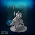 Half Orc Barbarian Riding Boar 28mm Scale Miniature
