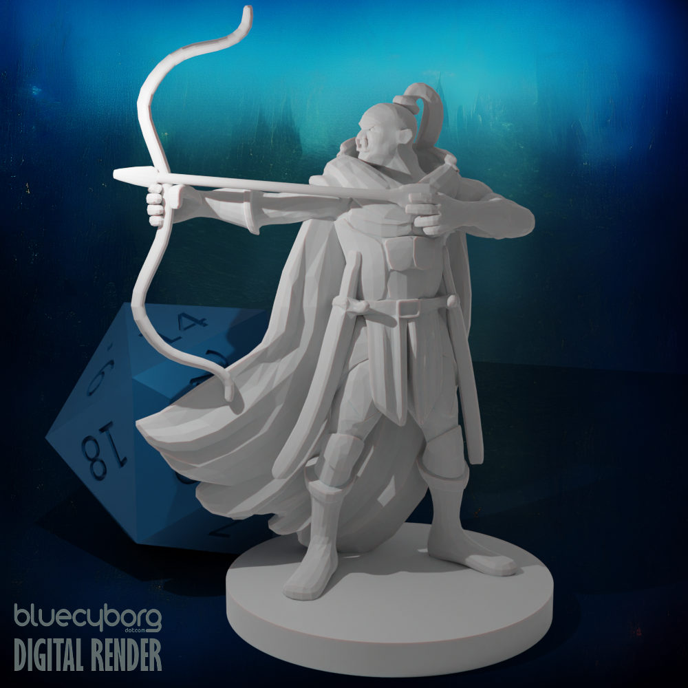 Half Orc Male Ranger 2 28mm Scale Miniature