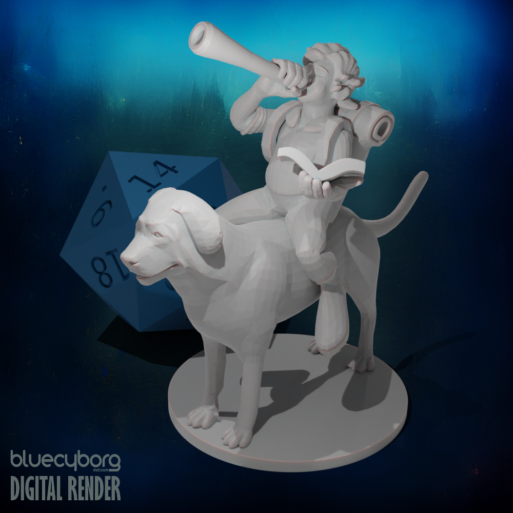 Halfling Bard on a Mount 28mm Scale Miniature