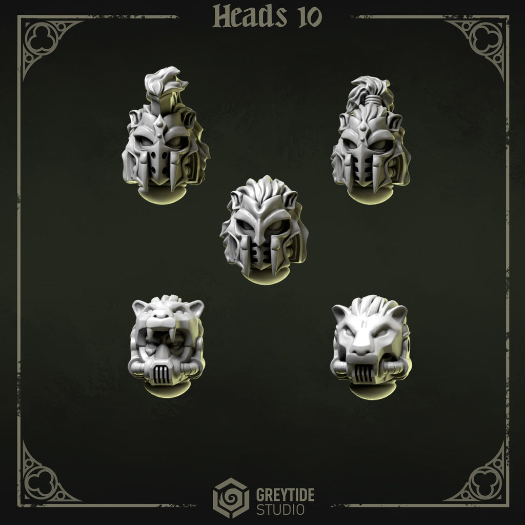 Heads & Helmets Pack 9 | Eternal Pilgrims | Conversion Bits For 28mm 32mm Sci-fi Marines