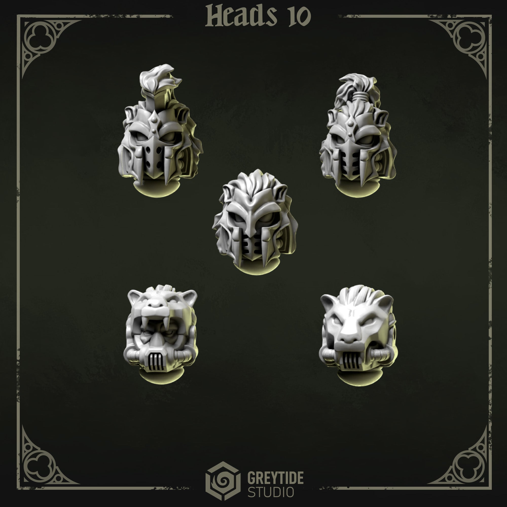 Heads & Helmets Pack 10 | Eternal Pilgrims | Conversion Bits For 28mm 32mm Sci-fi Marines