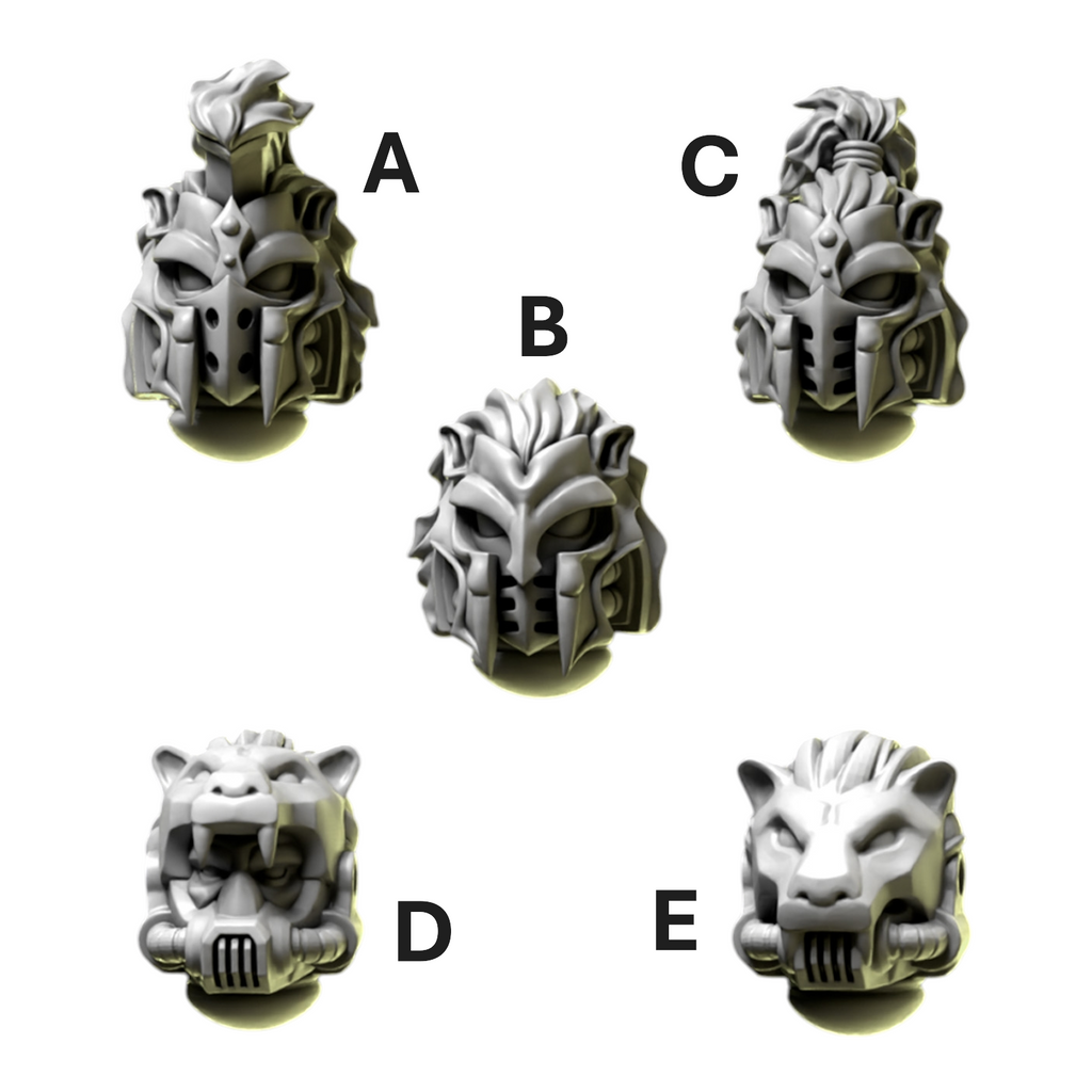 Heads & Helmets Pack 10 | Eternal Pilgrims | Conversion Bits For 28mm 32mm Sci-fi Marines