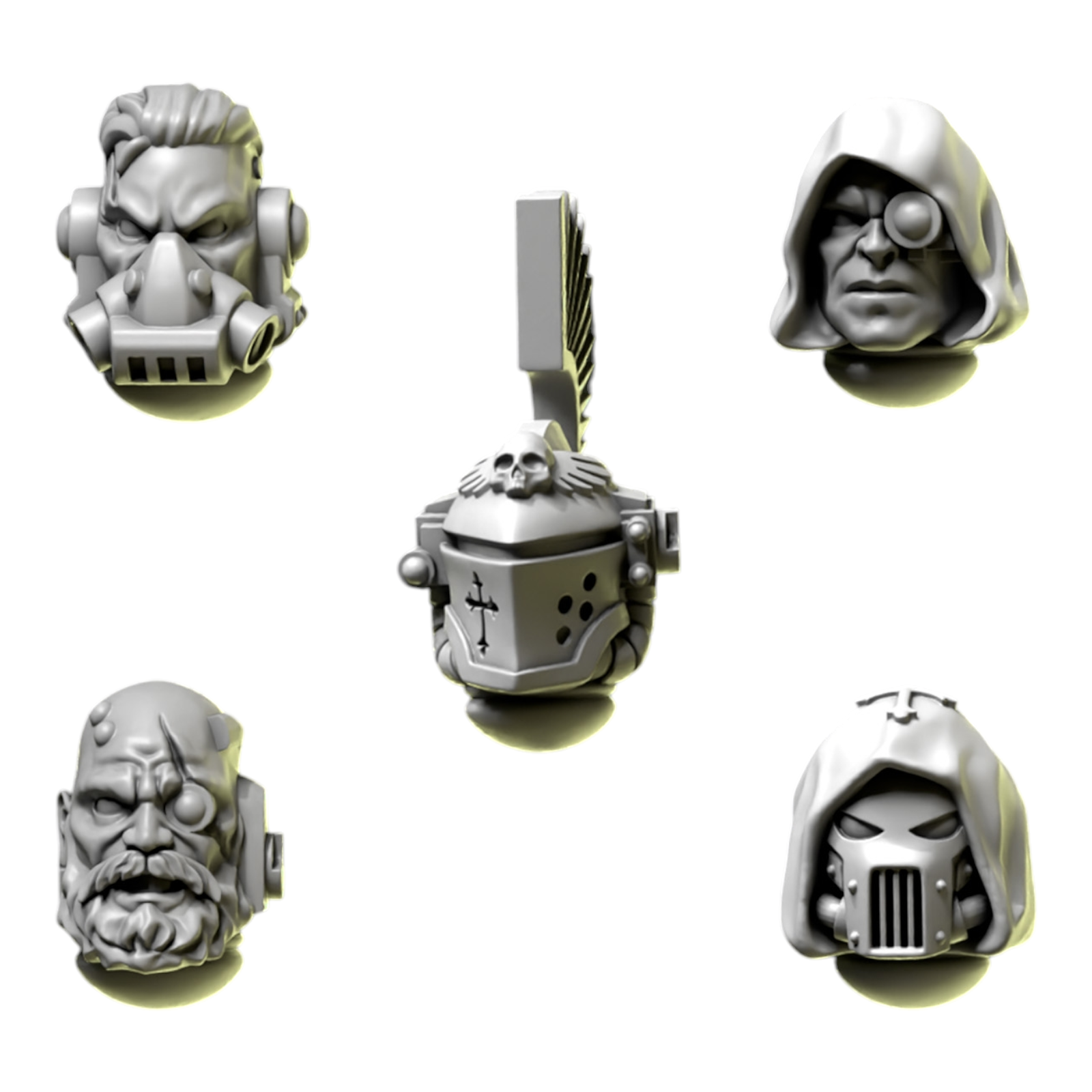 Heads & Helmets Pack 1 | Eternal Pilgrims | Conversion Bits For 28mm 32mm Sci-fi Marines