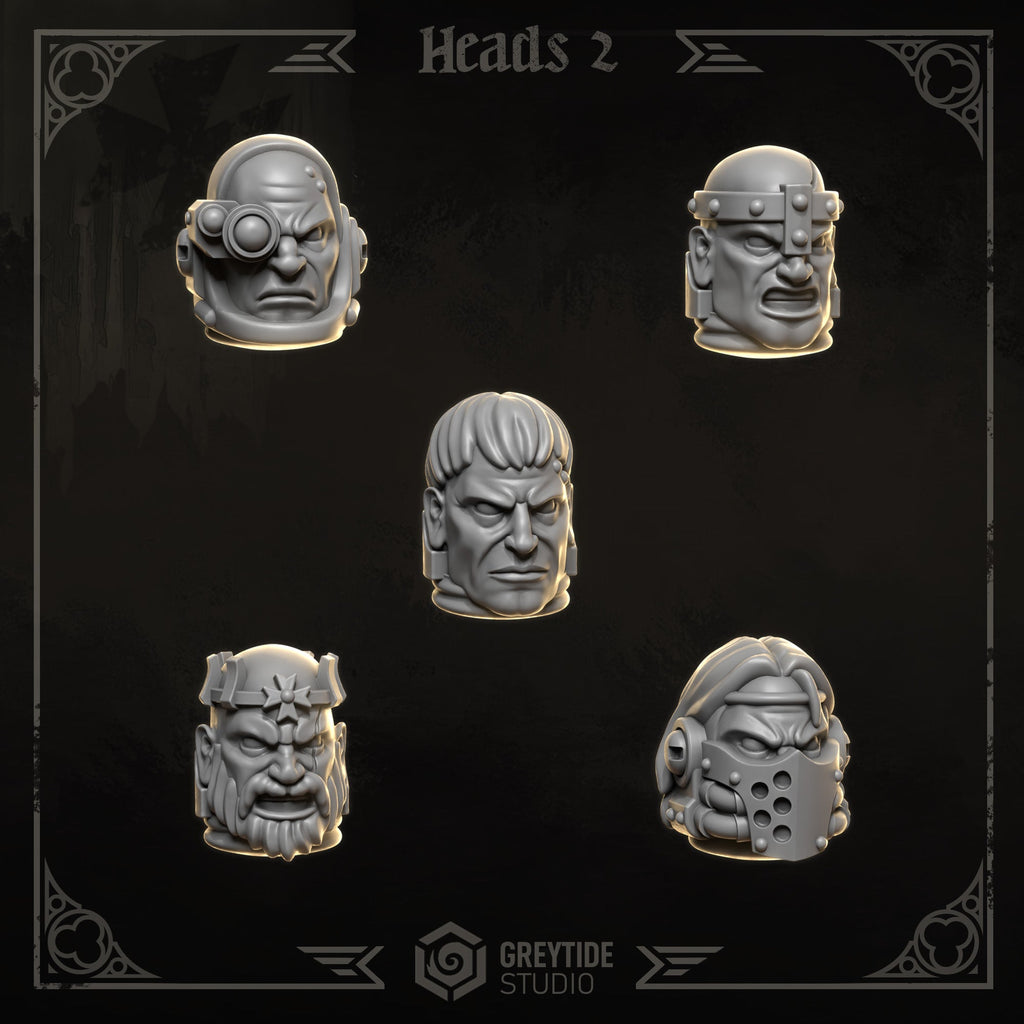 Big Heads Pack | Eternal Crusaders | Conversion Bits For 28mm 32mm Sci-fi Marines