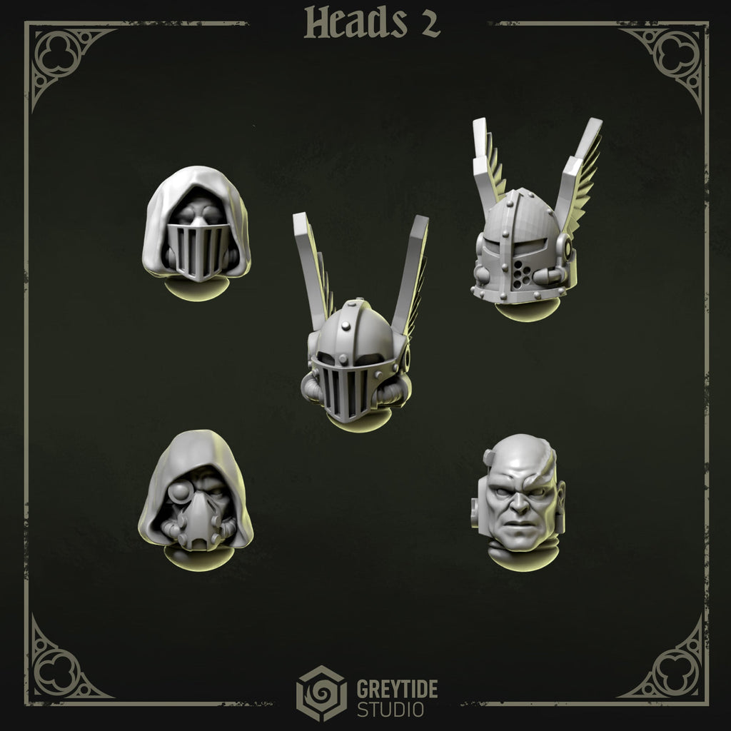 Heads & Helmets | Eternal Pilgrims | Conversion Bits For 28mm 32mm Sci-fi Marines