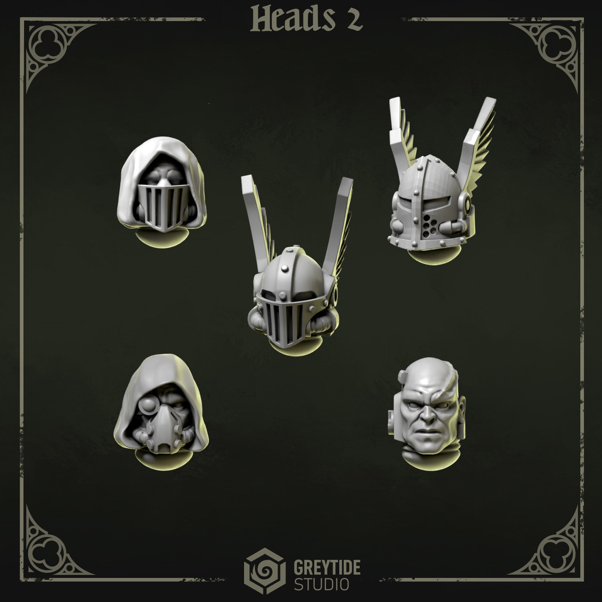 Heads & Helmets | Eternal Pilgrims | Conversion Bits For 28mm 32mm Sci-fi Marines