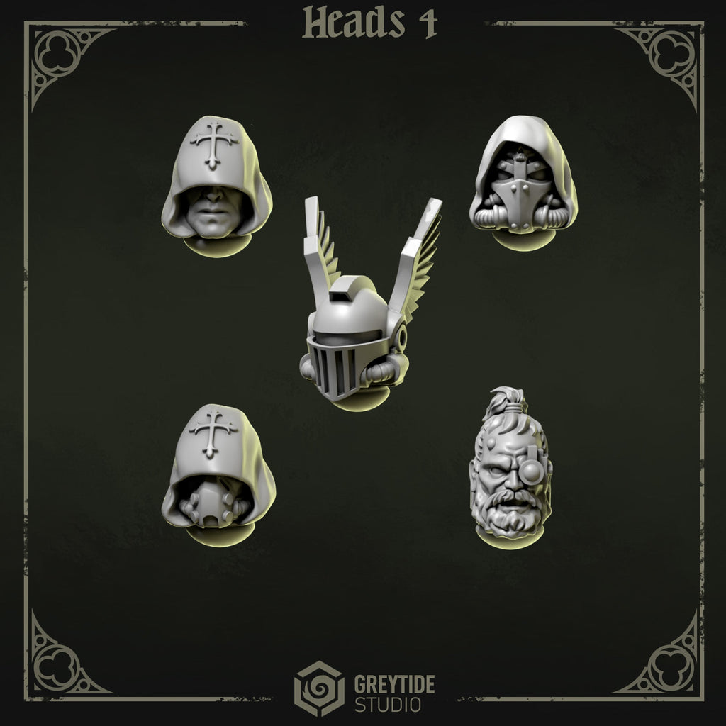 Heads & Helmets Pack 4 | Eternal Pilgrims | Conversion Bits For 28mm 32mm Sci-fi Marines