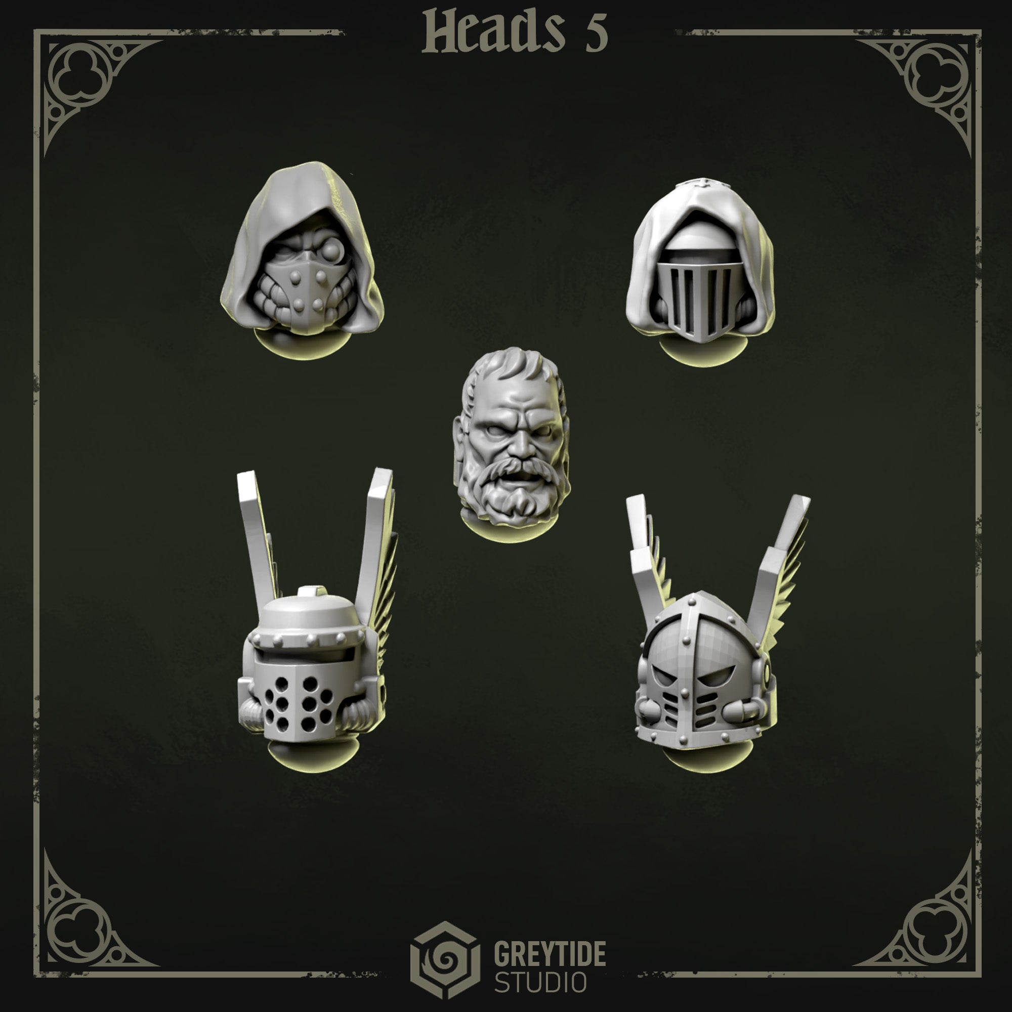 Heads & Helmets | Eternal Pilgrims | Conversion Bits For 28mm 32mm Sci-fi Marines