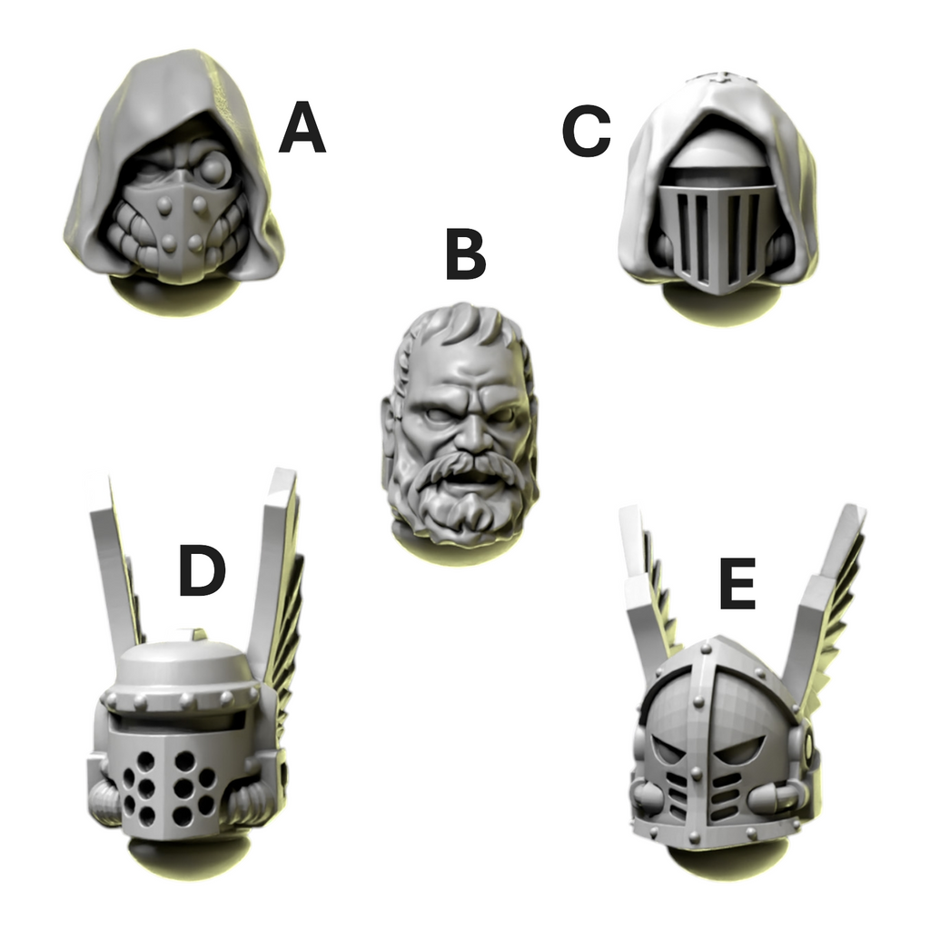 Heads & Helmets Pack 5 | Eternal Pilgrims | Conversion Bits For 28mm 32mm Sci-fi Marines
