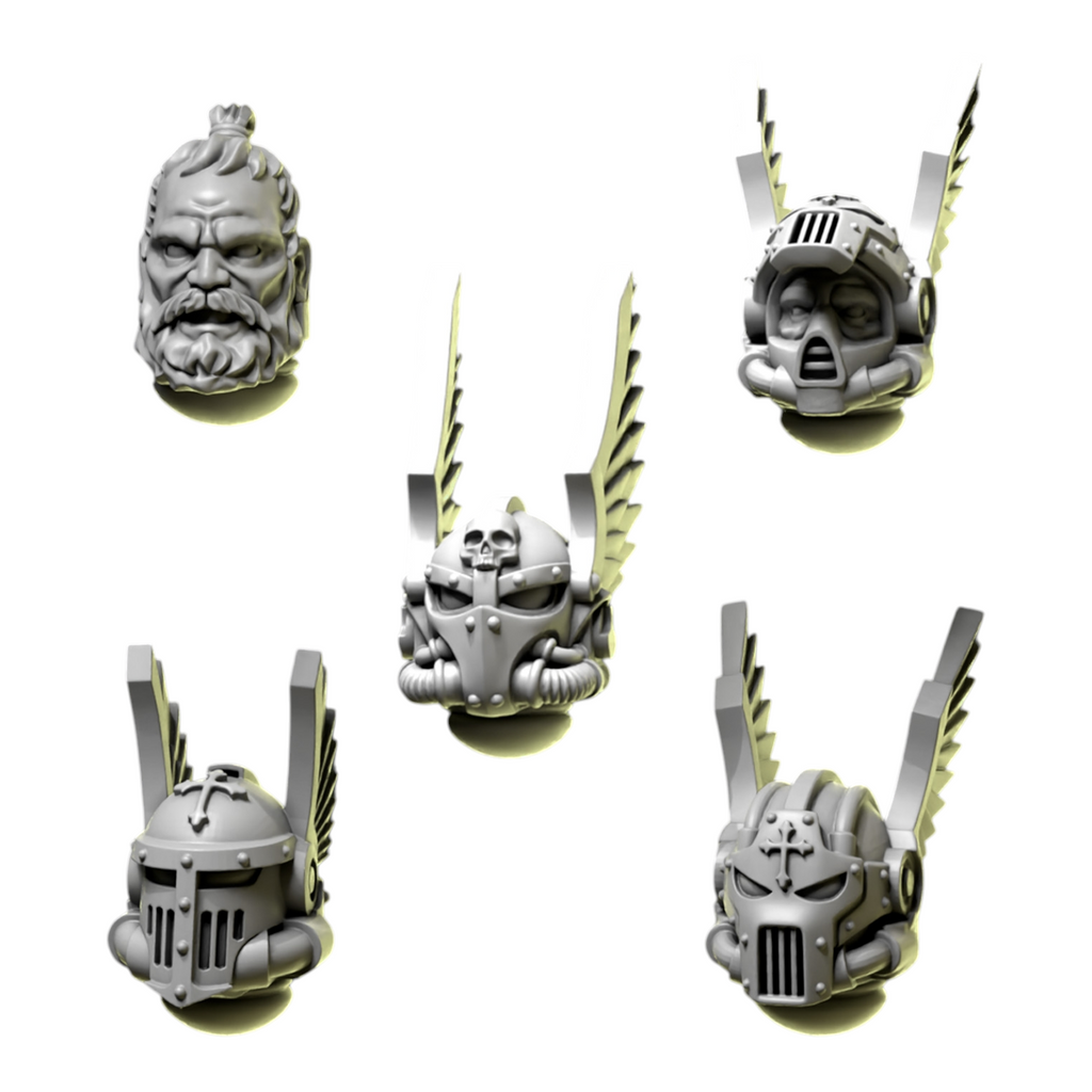 Heads & Helmets Pack 6 | Eternal Pilgrims | Conversion Bits For 28mm 32mm Sci-fi Marines