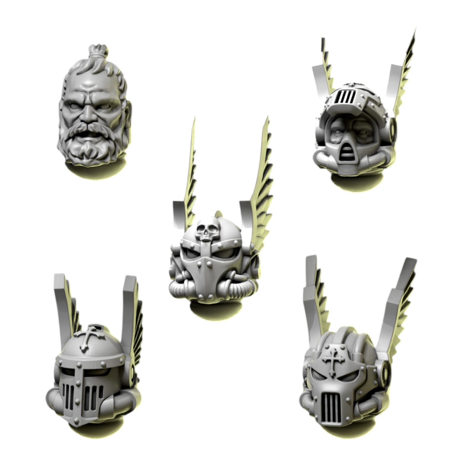 Heads & Helmets Pack 6 | Eternal Pilgrims | Conversion Bits For 28mm 32mm Sci-fi Marines