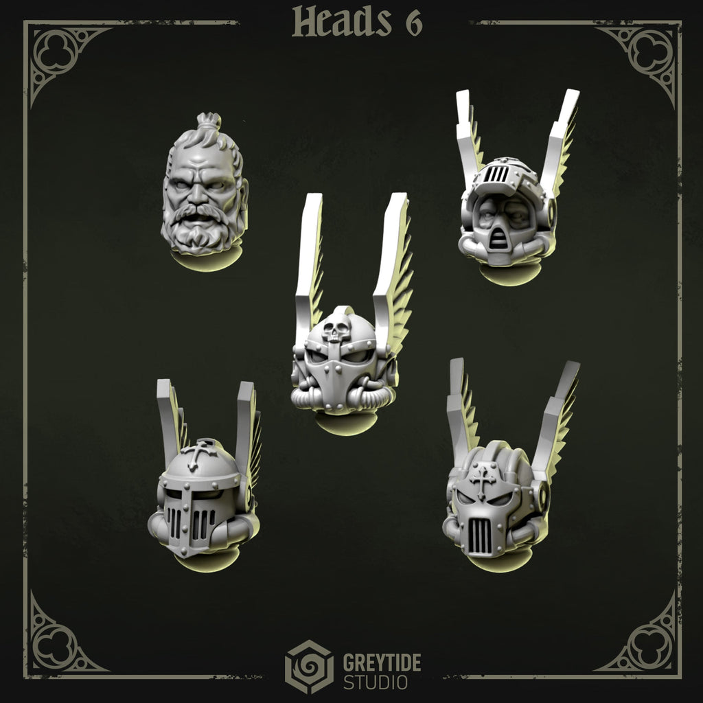 Heads & Helmets | Eternal Pilgrims | Conversion Bits For 28mm 32mm Sci-fi Marines
